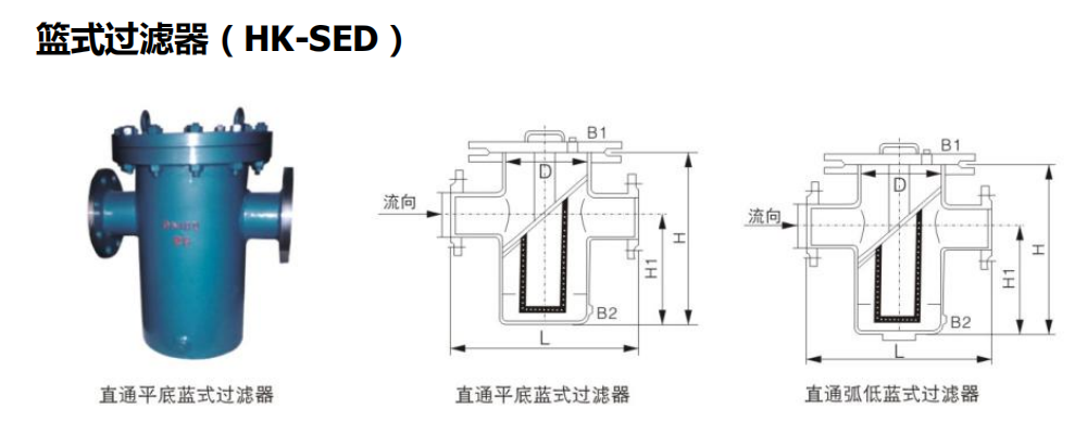 籃式過濾器的尺寸標(biāo)準(zhǔn)